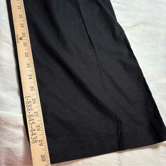Dalia Collection Linen Blend Black Career Wear Pants Pockets‎ Wide Leg Women Sz6 - Picture 8 of 10